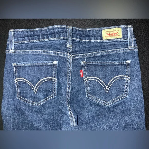 Levi's Classic Blue Super Low Flare Jeans - Picture 5 of 6